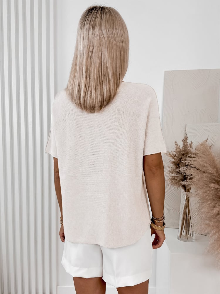 SWETER HASRET JASNOBEŻOWY