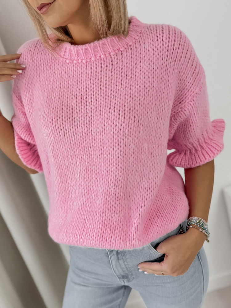 SWETER SYNTORA JASNORÓŻOWY