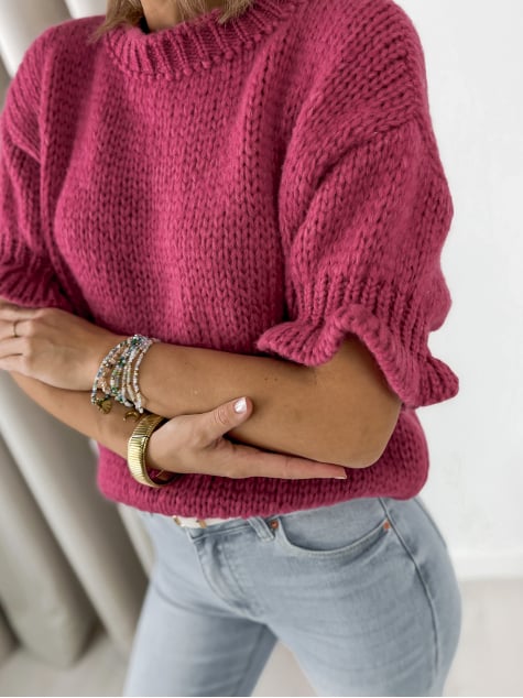 SWETER SYNTORA MALINOWY