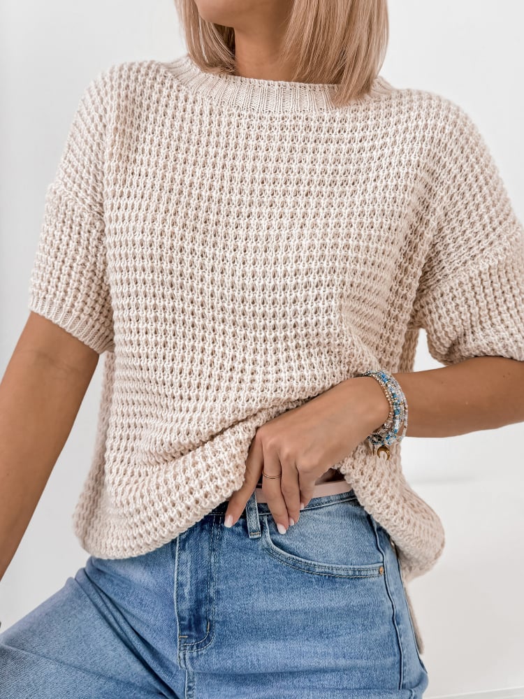SWETER BELIZA BEŻOWY