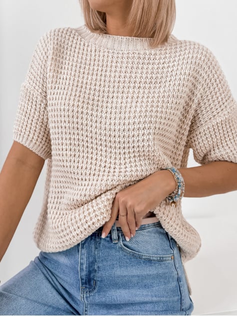 SWETER BELIZA BEŻOWY