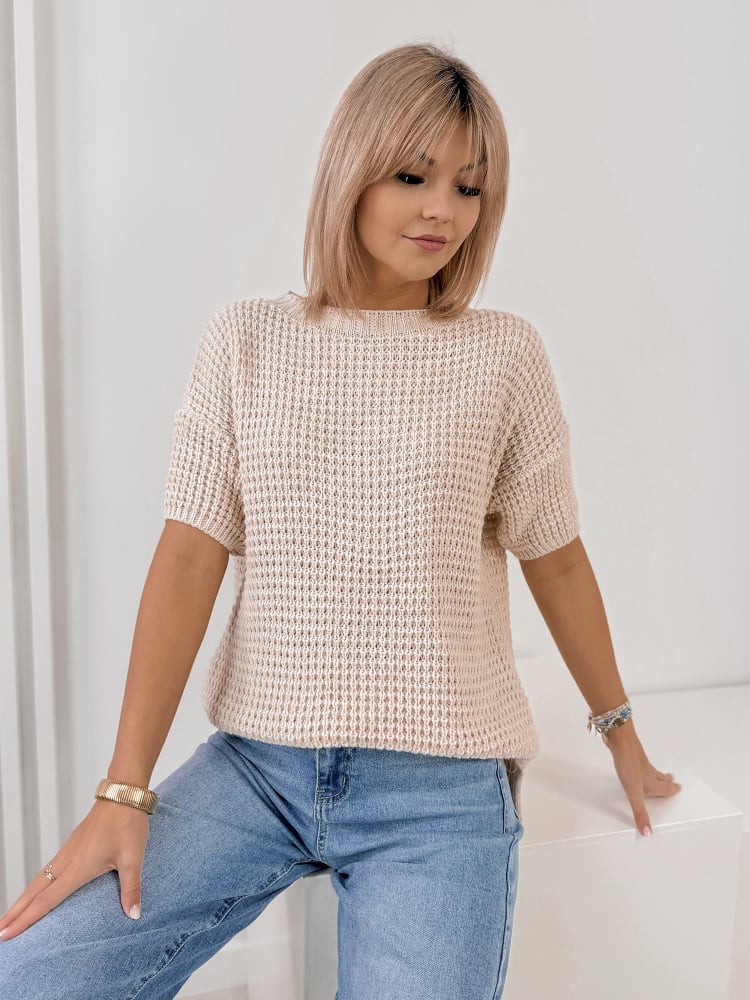 SWETER BELIZA BEŻOWY