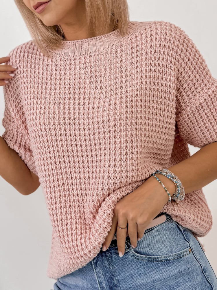 SWETER BELIZA PUDROWY RÓŻ