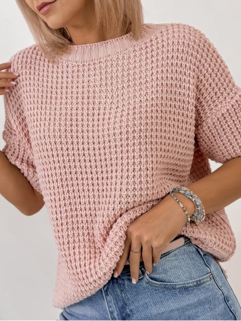 SWETER BELIZA PUDROWY RÓŻ