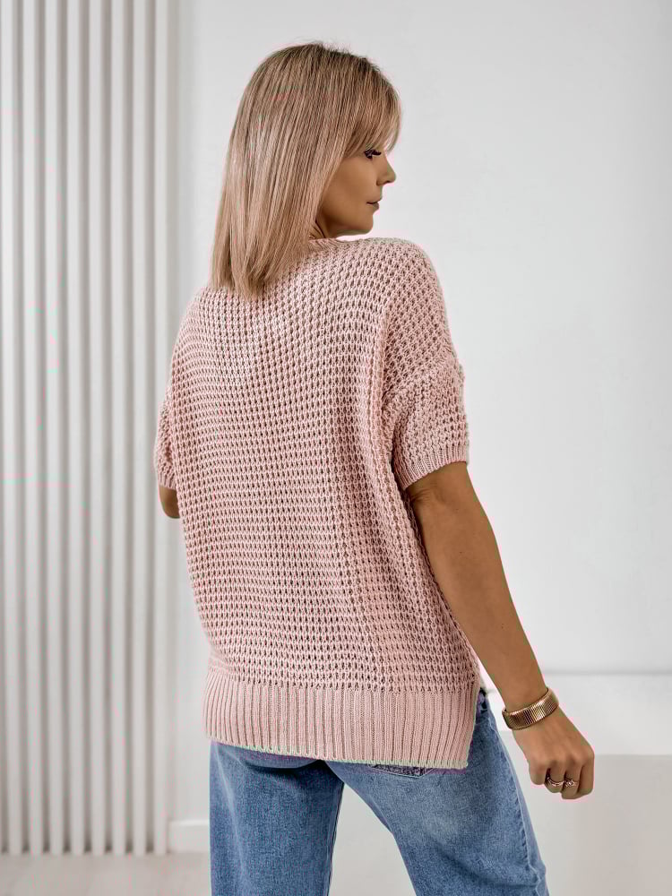 SWETER BELIZA PUDROWY RÓŻ