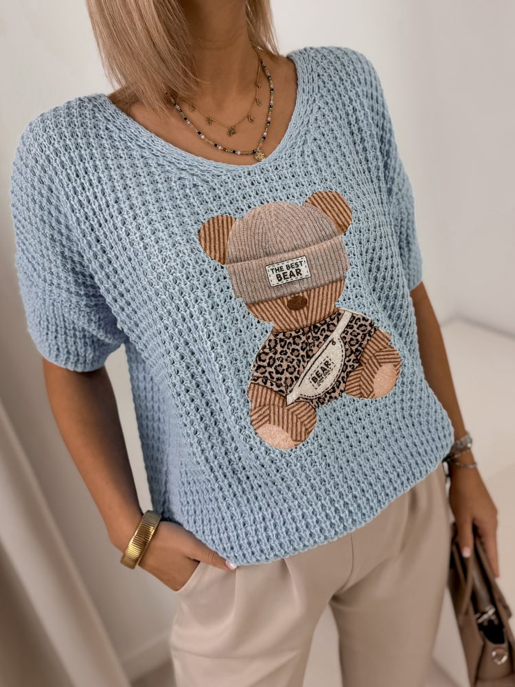 SWETER FALZIR BŁĘKITNY