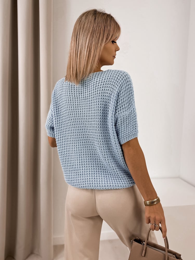 SWETER FALZIR BŁĘKITNY