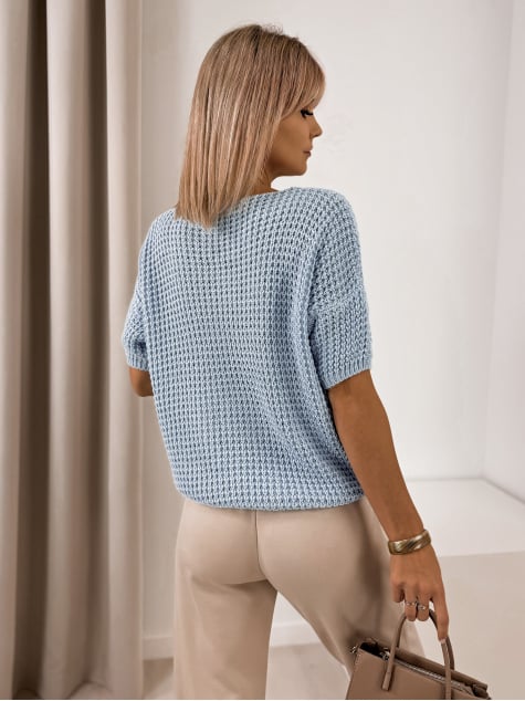 SWETER FALZIR BŁĘKITNY