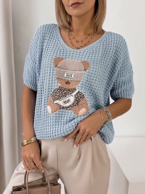 SWETER FALZIR BŁĘKITNY