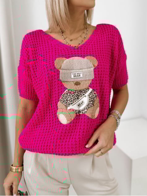 SWETER FALZIR NEONOWY RÓŻ