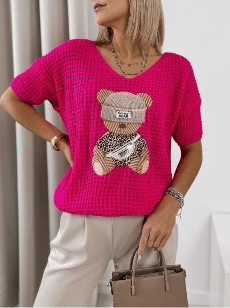 SWETER FALZIR NEONOWY RÓŻ