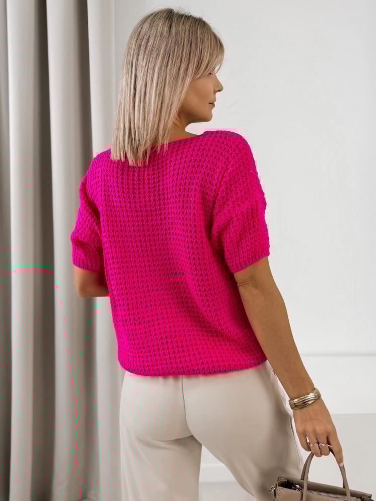 SWETER FALZIR NEONOWY RÓŻ