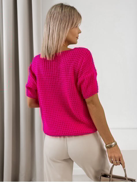 SWETER FALZIR NEONOWY RÓŻ