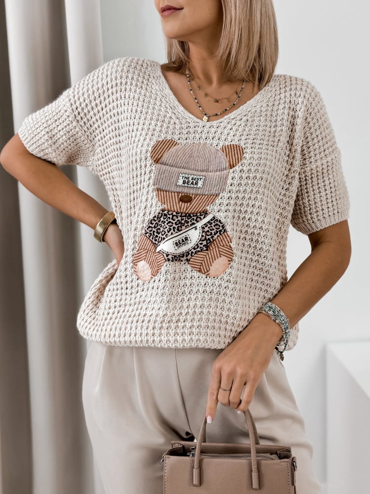 SWETER FALZIR BEŻOWY