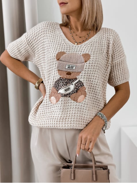 SWETER FALZIR BEŻOWY