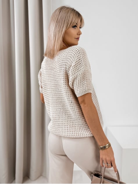 SWETER FALZIR BEŻOWY