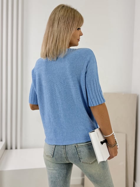SWETER GABIA BŁĘKITNY