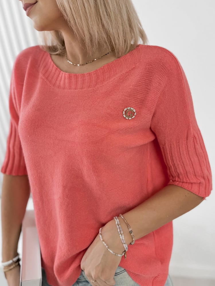 SWETER GABIA KORALOWY