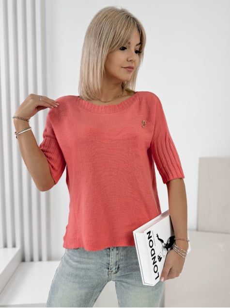 SWETER GABIA KORALOWY