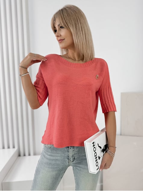 SWETER GABIA KORALOWY