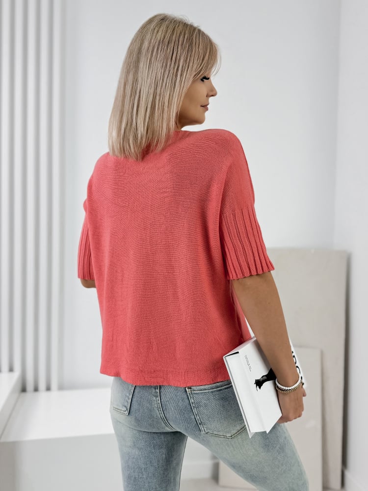 SWETER GABIA KORALOWY