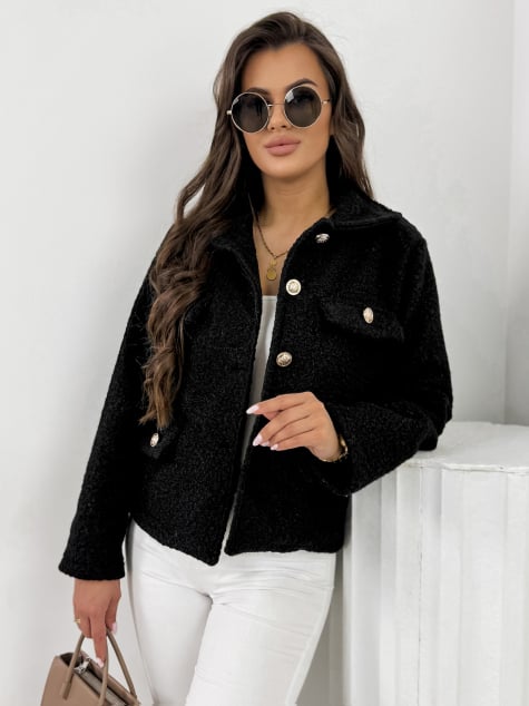 KURTKA BOUCLE XAVIA CZARNA