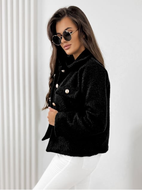 KURTKA BOUCLE XAVIA CZARNA