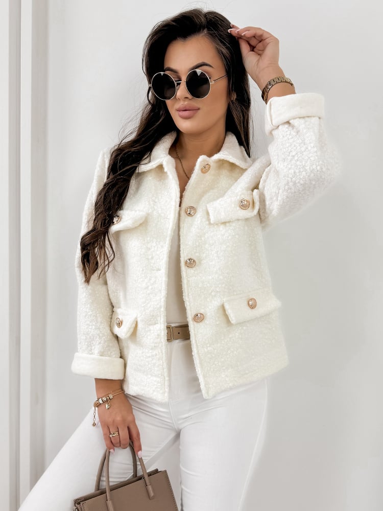 KURTKA BOUCLE XAVIA ECRU