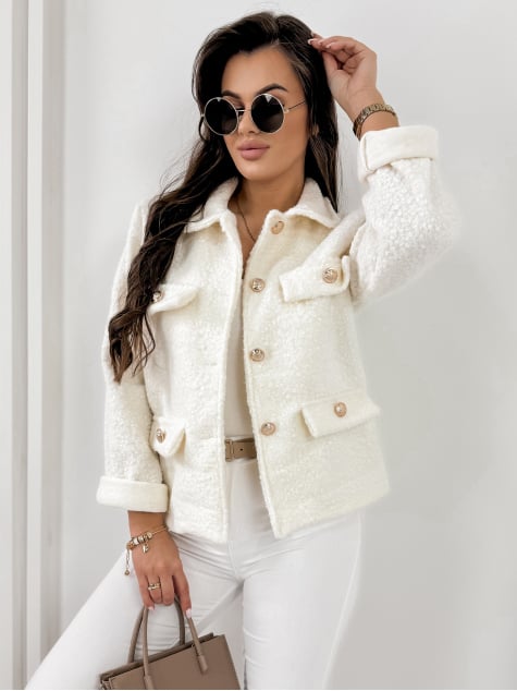 KURTKA BOUCLE XAVIA ECRU