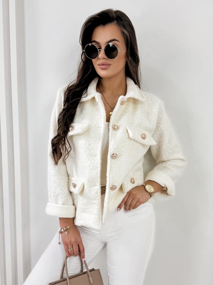 KURTKA BOUCLE XAVIA ECRU