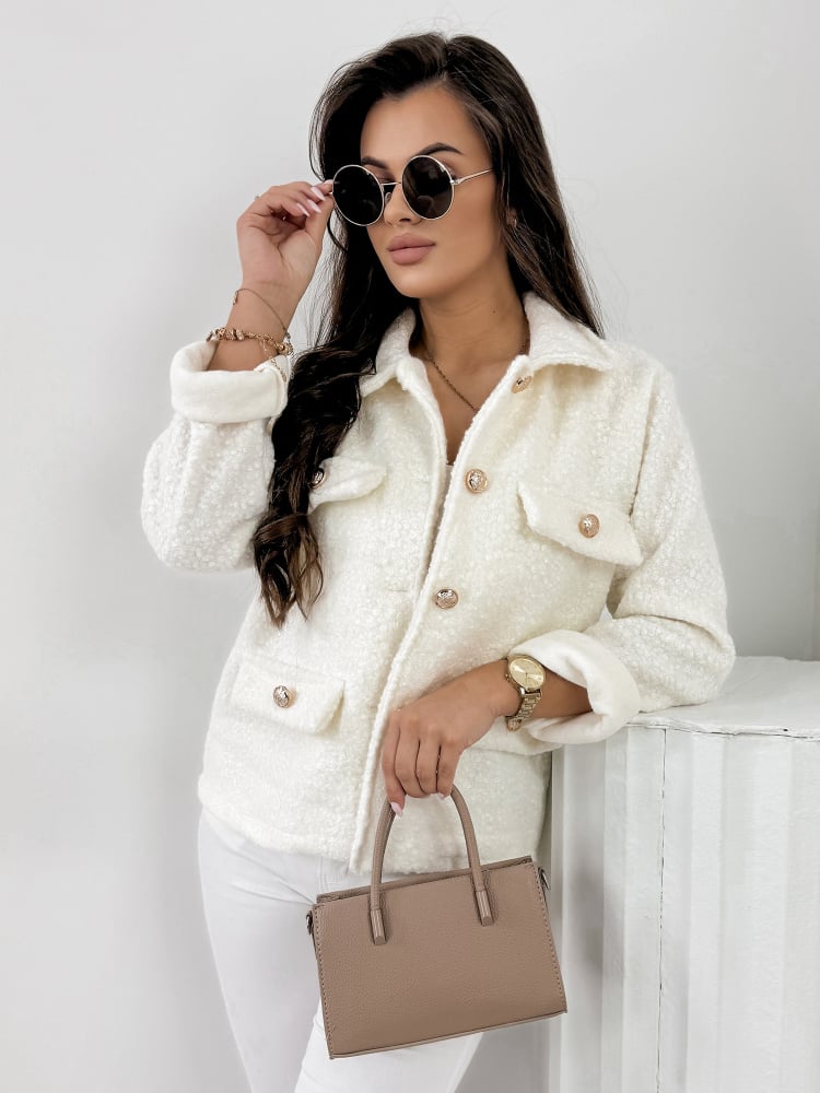 KURTKA BOUCLE XAVIA ECRU