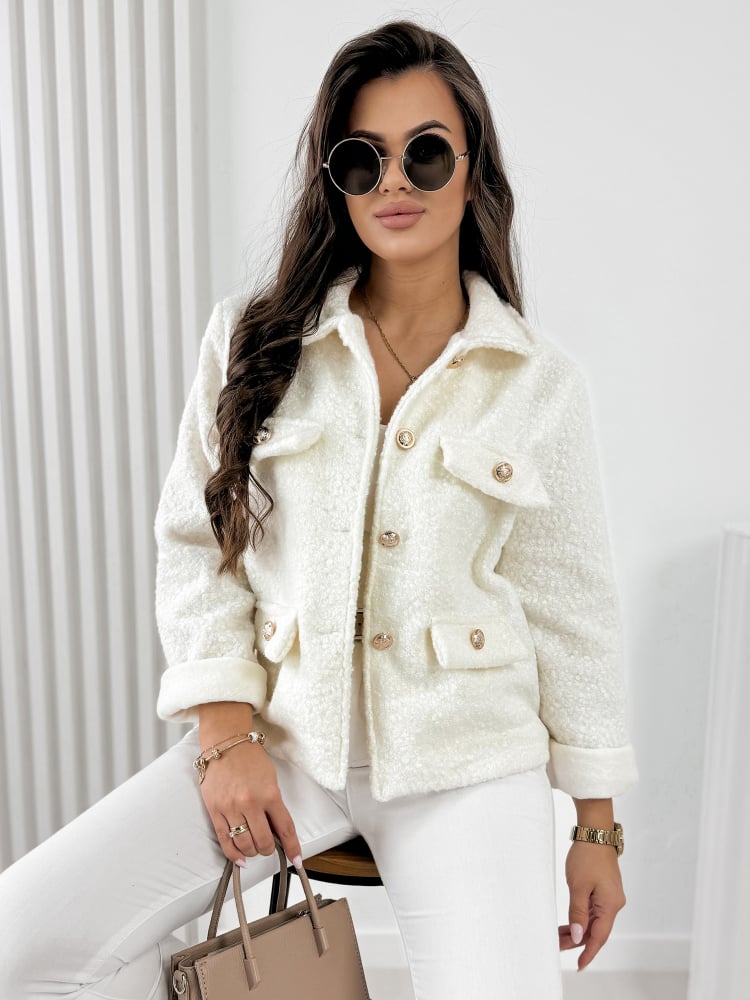 KURTKA BOUCLE XAVIA ECRU