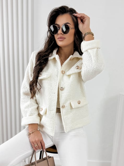 KURTKA BOUCLE XAVIA ECRU