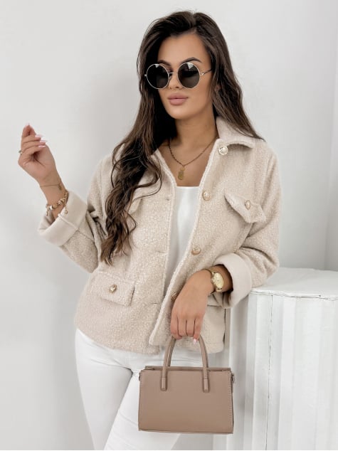 KURTKA BOUCLE XAVIA BEŻOWA