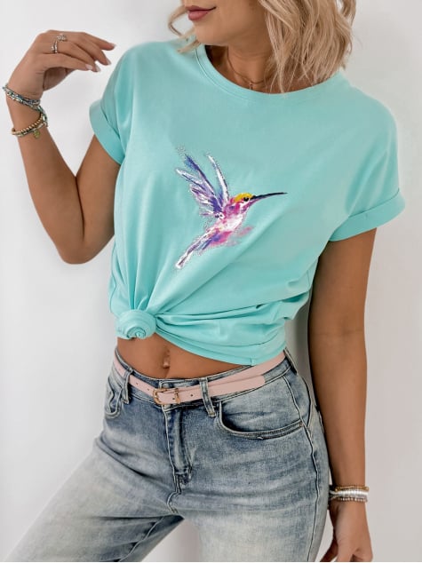 BLUZKA NORAL TURKUSOWA