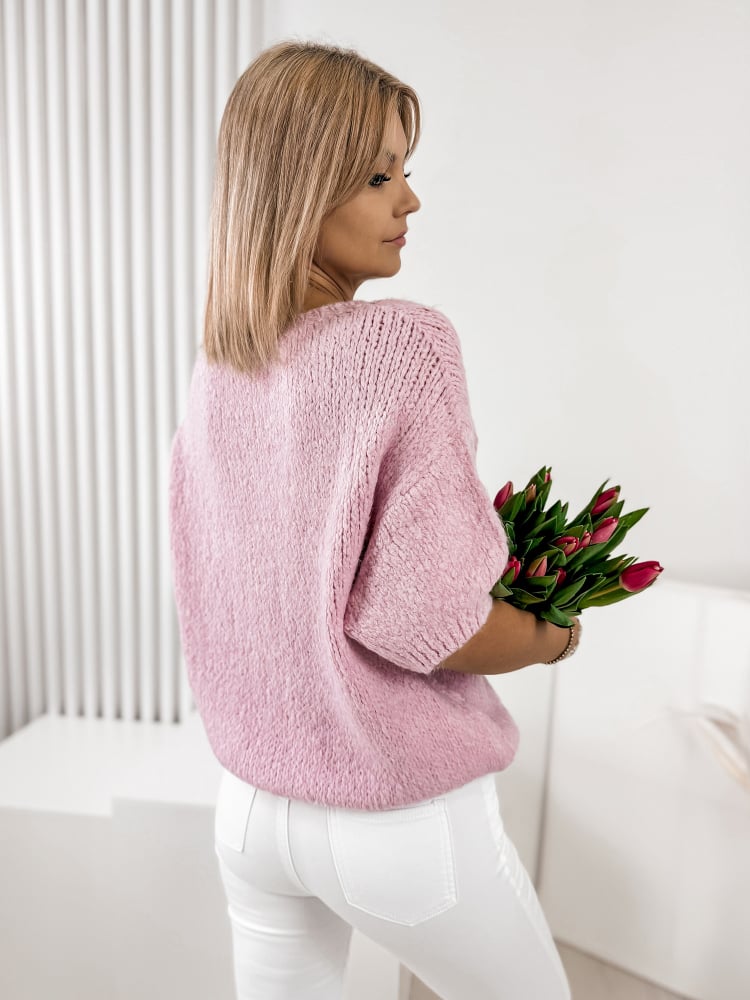 SWETER KYRO PUDROWY RÓŻ