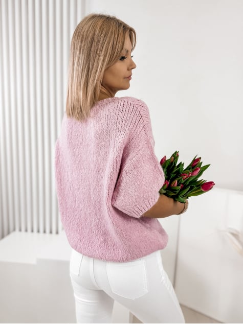 SWETER KYRO PUDROWY RÓŻ
