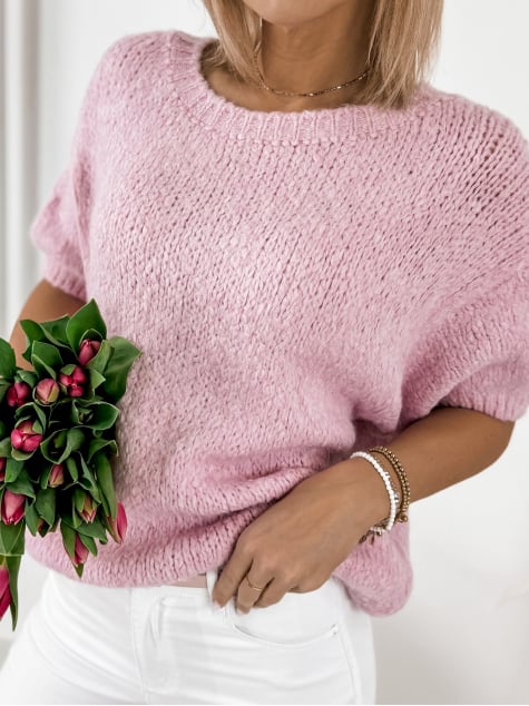 SWETER KYRO PUDROWY RÓŻ