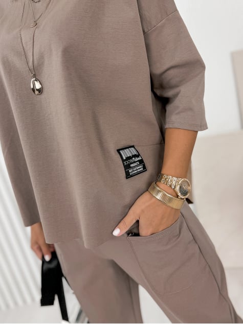 KOMPLET GENI JASNOBRĄZOWY