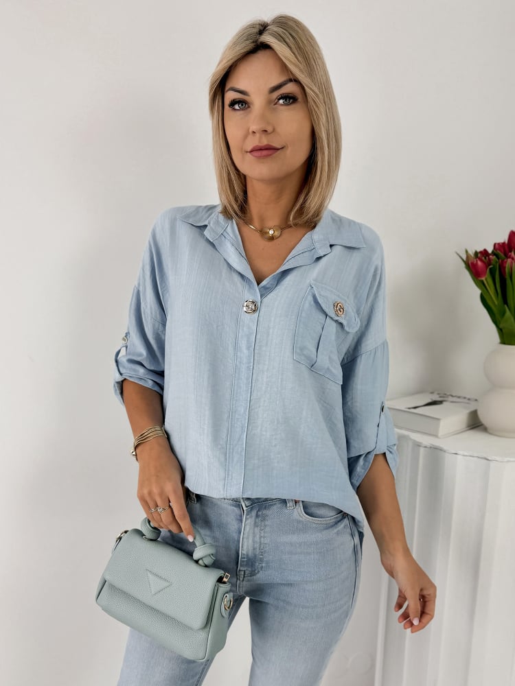 KOSZULA TREMBO BŁĘKITNA