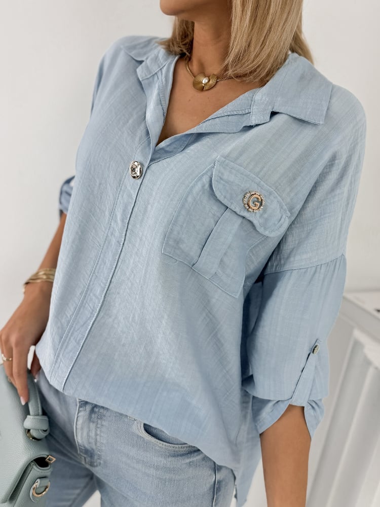 KOSZULA TREMBO BŁĘKITNA