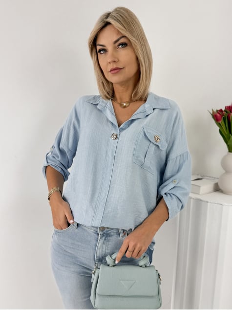 KOSZULA TREMBO BŁĘKITNA