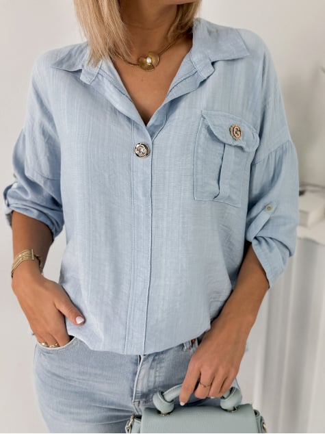 KOSZULA TREMBO BŁĘKITNA