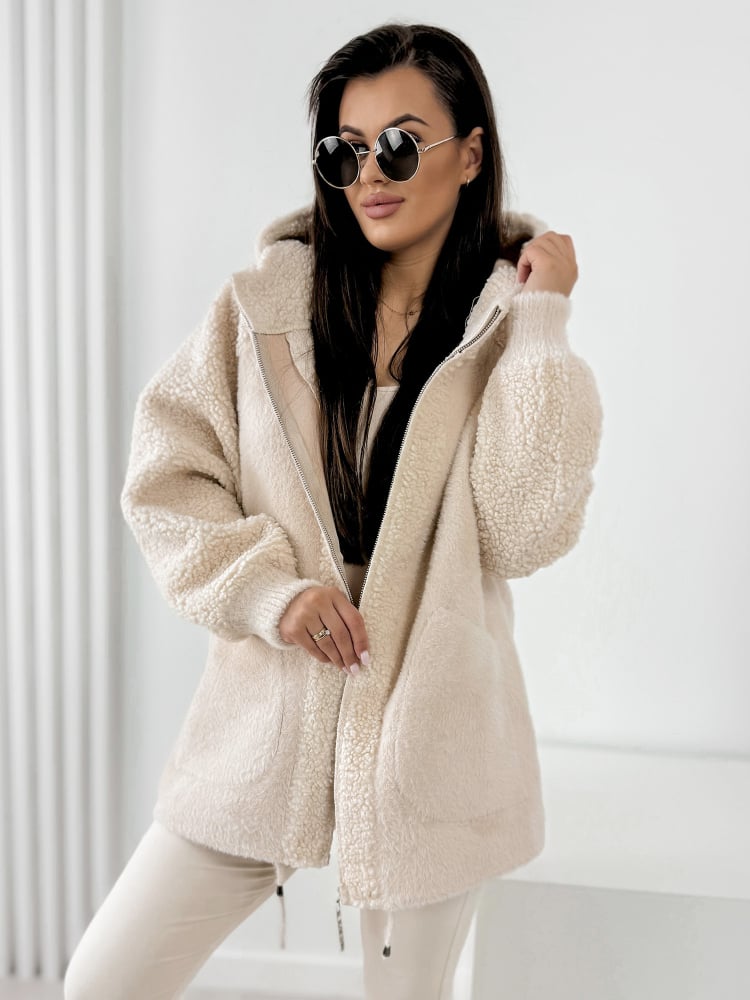 PŁASZCZ ALPAKA DOREENS BEŻOWY