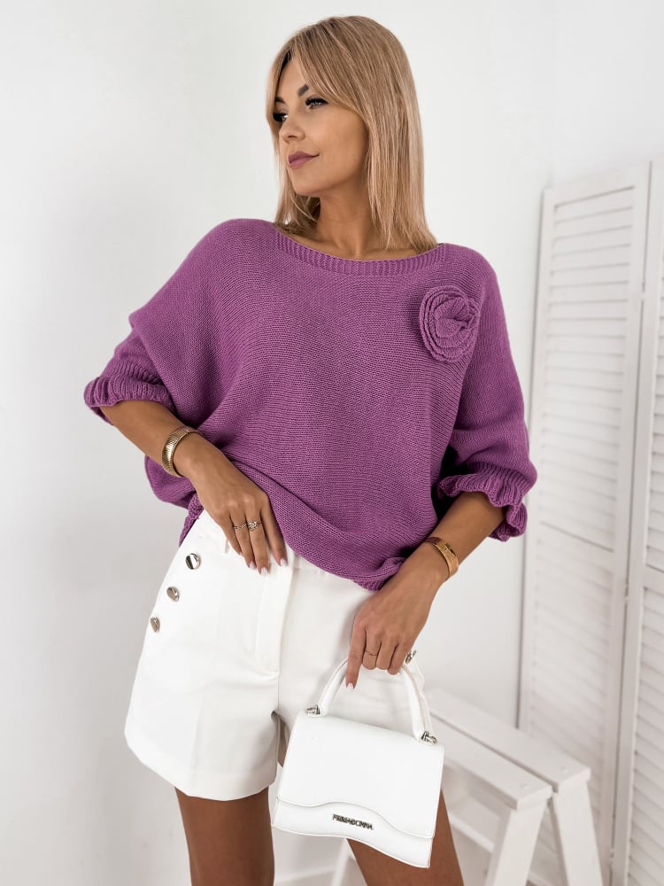 SWETER JUNIA FIOLETOWY