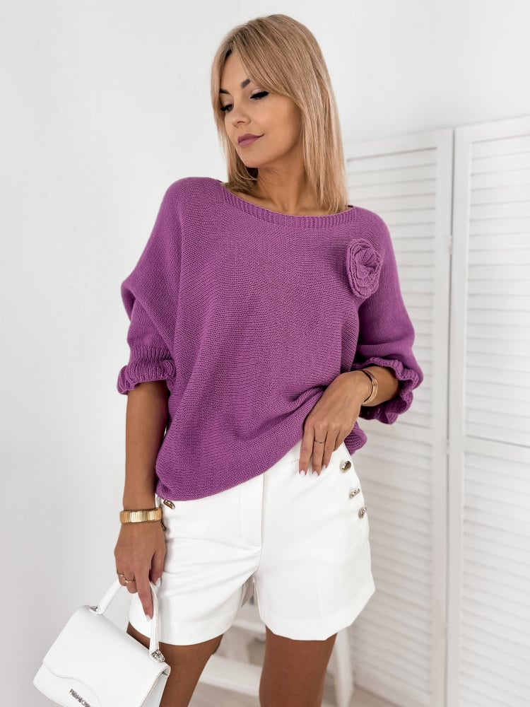SWETER JUNIA FIOLETOWY