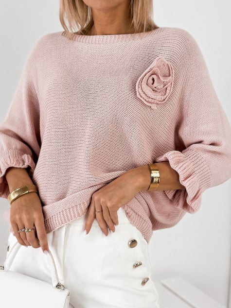 SWETER JUNIA PUDROWY RÓŻ