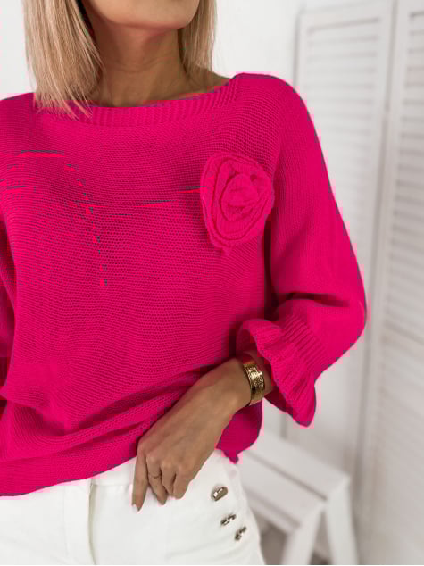 SWETER JUNIA NEONOWY RÓŻ