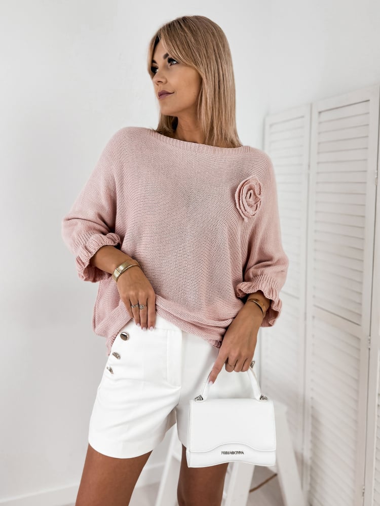 SWETER JUNIA PUDROWY RÓŻ