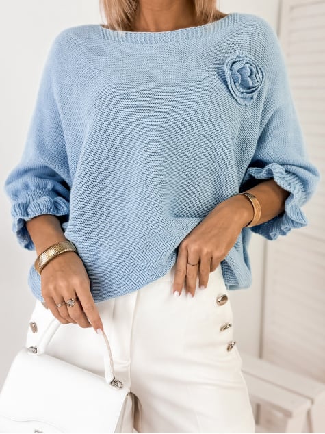 SWETER JUNIA BŁĘKITNY